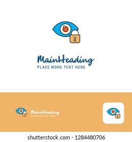 Creative Eye locked Logo Design. Flat color Logo place for Tagline. Vector Illustration