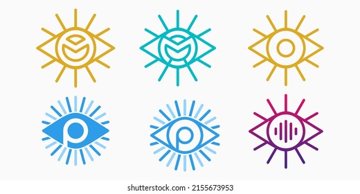 creative eye logo icon set. simple eye design vector illustration