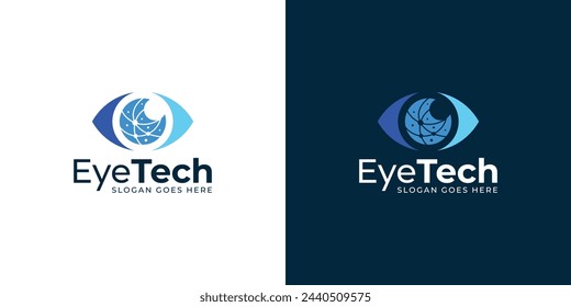 Creative Eye Tech Logo. Software Digital Eye, Cyber​Vision, ​ mit modernem Stil. Vision Data Logo Symbol Symbol Vector Design Inspiration.