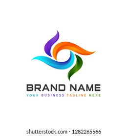 Creative eye vision colorful abstract vector logo design template Vector illustration