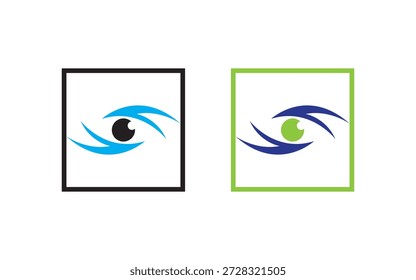 Visión ocular creativa y diseño de logotipo de concepto de seguridad de vigilancia
