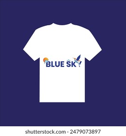 Creative and Eye-catching Blue Sky T-shirt Design Template.
