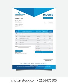 Creative Eye-catching Colorful Invoice Design