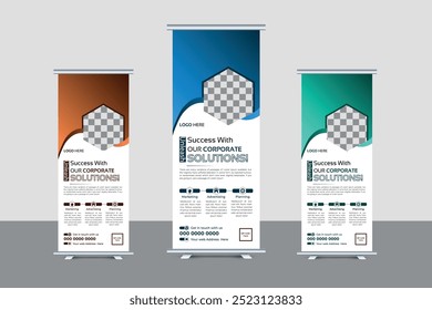 Diseño de Plantilla de presentación de Anuncio Rollup Corporativa llamativo creativo.