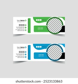 Diseño creativo de Plantilla de Vector de firma de correo electrónico llamativo.