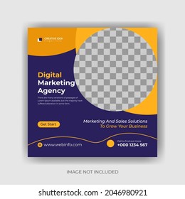 creative eye-catching social media post template for digital marketing.
