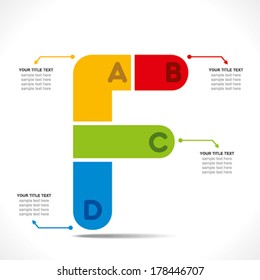 creative 'F' alphabet info-graphics concept vector