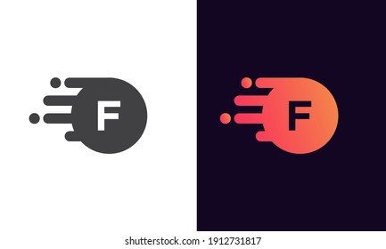 Creative F Letter logo design with bubble. Technology logo design with  F letter minimal and modern concept vector
