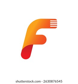 Creative F letter logo featuring a fork, ideal for food service, restaurant, fast delivery, kitchen apps, and modern brand identity.