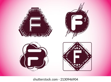 Creative F letter logo and icon design template