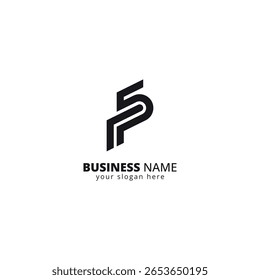 Creative F and P Letter Monogram Logo Design. Initial Vector Template.