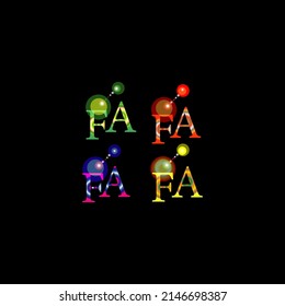  CREATIVE FA MULTI COLOUR LOGO,FA LOGO MONOGRAM FOR COMPANY.