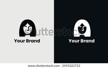 Creative Face and Head Woman Logo. Beauty Woman Icon logo, Minimalist Style. Women Logo Icon Symbol Vector Design 