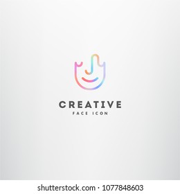 Creative face logo vector illustration