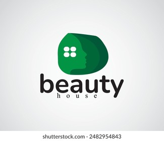 cara creativa que se mezcla con el diseño del logotipo de la casa