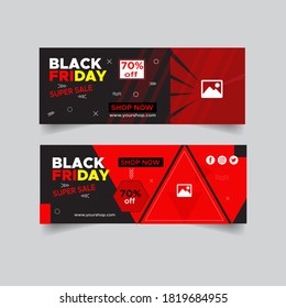 Creative Facebook cover photo.black Friday sale web banner and Facebook timeline photo.social media post design and ad.