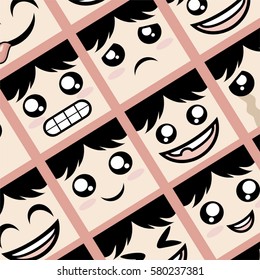 creative faces mosaic background