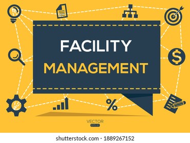 Creative (facility management) Banner Word with Icons, Vector illustration.
