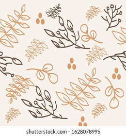 Creative Fall of the autumn leaves. Seamless pattern. Vector illustration. can use for Spring session.