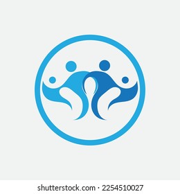 plantilla de diseño de logotipo de familia creativa sobre fondo gris