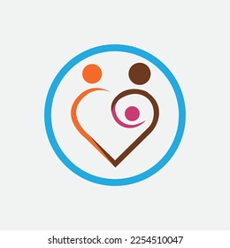 Design-Vorlage für kreative Familienlogo auf grauem Hintergrund - Vektorgrafik