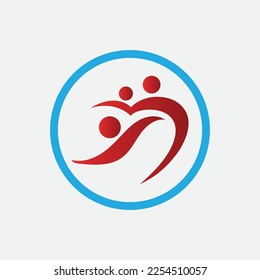 plantilla de diseño de logotipo de familia creativa sobre fondo gris