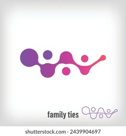 Creative family ties and teamwork logo design. Uniquely designed color transitions. Communication and family business logo template. vector.