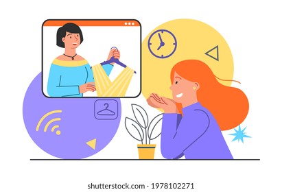Creative famous influencer shooting vlogging occupation. Fashion content, video marketing, blog management. Flat abstract cartoon vector illustration concept design. Isolated on white background