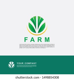 Creative farm logo template. Leaf element design.