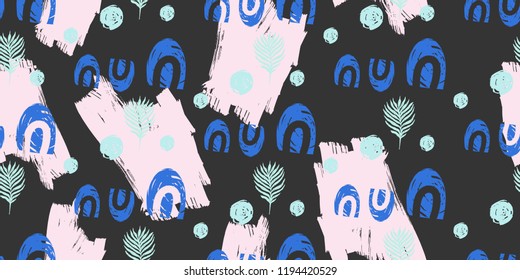 Creative Fashion Brush Seamless Pattern .   