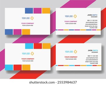 Creative fashion colorful modern professional business card template design corporate identity design.