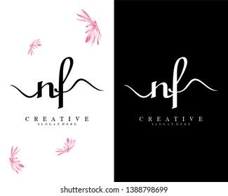 creative fashion initial nf, fn letter logo template vector