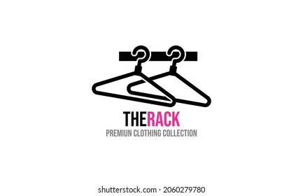 Creative fashion logo design with twin hanger concept Isolated on White Background
