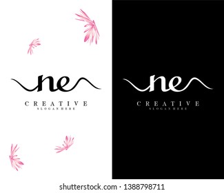 creative fashion ne, en initial letter logo template vector