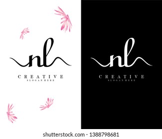 creative fashion nl, ln letter logo template vector