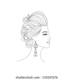 Creative fashion portrait, vector