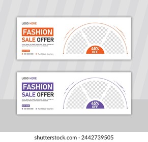 Creative fashion sale cover banner and social media post template	