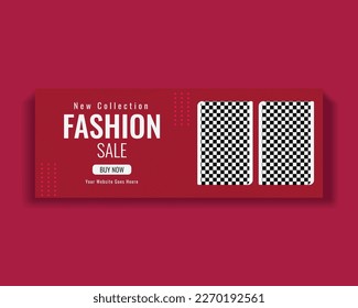 Creative Fashion sale social media Cover  design template