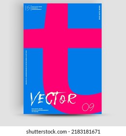 Creative fashionable poster design. Letter T. Alphabet. Template poster, banner, magazine mockup.