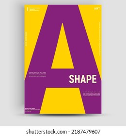 Creative fashionable poster design. Letter A. Alphabet. Template poster, banner, magazine mockup.