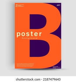 Creative fashionable poster design. Letter B. Alphabet. Template poster, banner, magazine mockup.