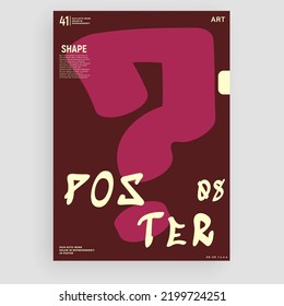 Creative fashionable poster design. Symbol ?. Symbols. Template poster, banner, magazine mockup.