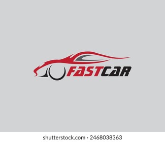 Plantilla de diseño de logotipo abstracto rápido creativo del coche