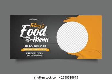 Diseño de plantillas de banner web de promoción de negocios creativos de comida rápida,