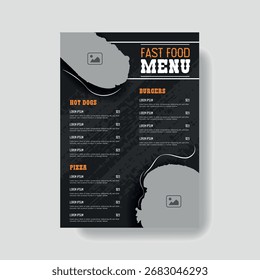Creative fast food menu template