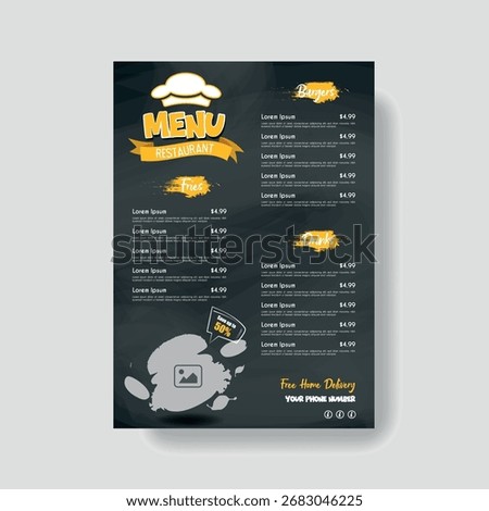 Creative fast food menu template