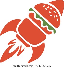 Ilustração criativa do vetor do foguete Fast Food