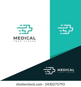 Diseño de logotipo médico moderno rápido creativo.