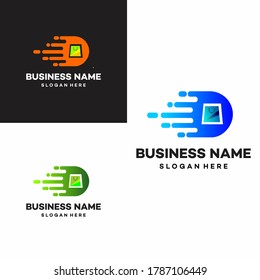 Logo de compras rápidas creativas o plantilla de diseño de vectores de iconos ilustración de stock
