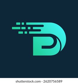 Creative Fast Symbol with Stylized D and Motion Lines for Online Casino